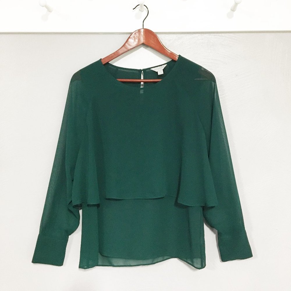 Belle + Sky | Green Sheer Layered  Blouse